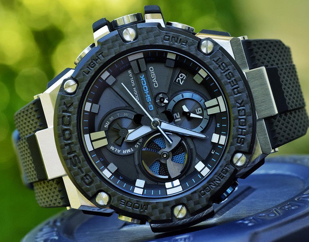 Đồng Hồ Nam Dây Nhựa Casio G-Shock GST-B100XA-1ADR Chính Hãng - Kính Sapphire - Carbon - Bluetooth - Năng lượng mặt trời - GST-B100XA-1A G-Steel