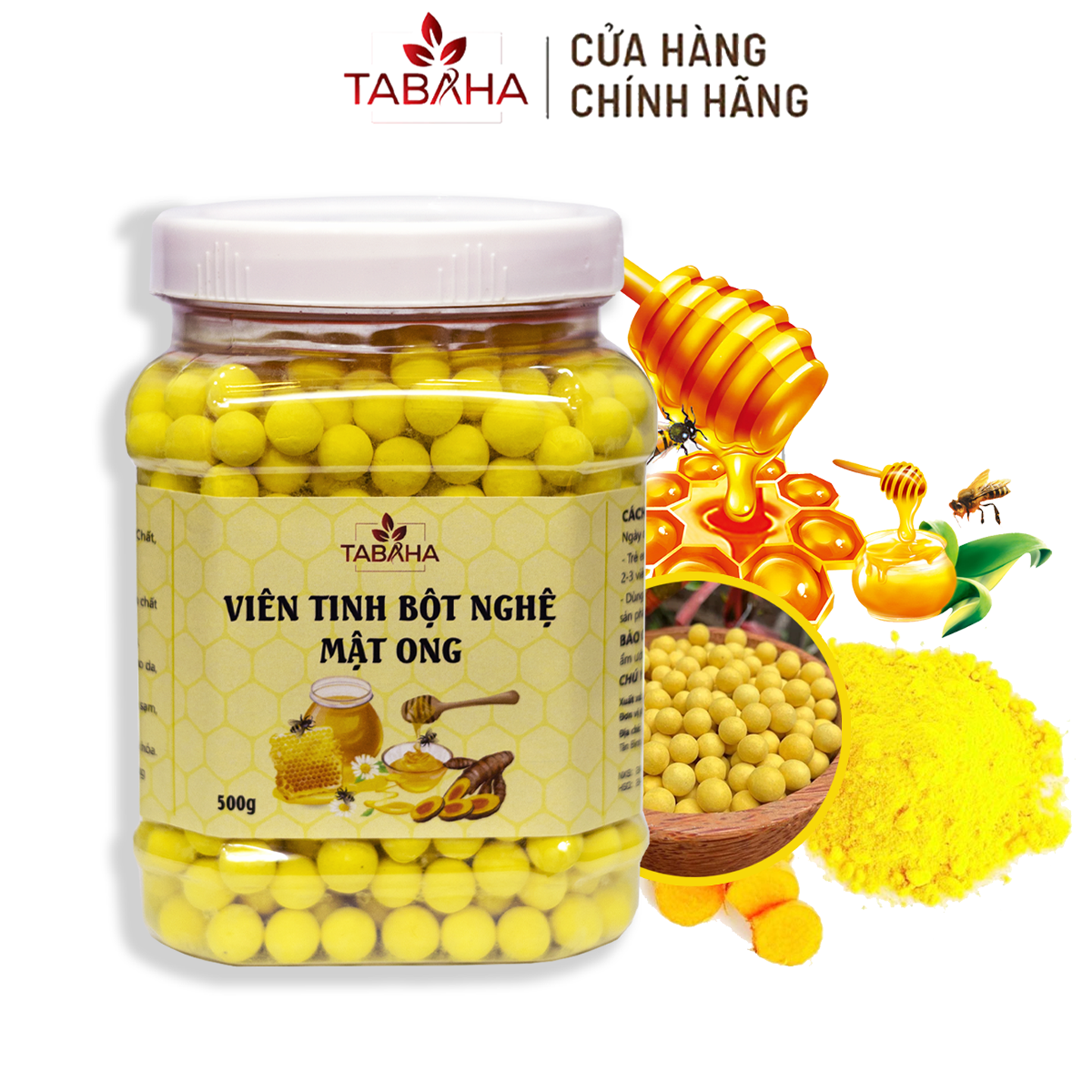 Viên Tinh Bột Nghệ Mật Ong Tabaha 500g