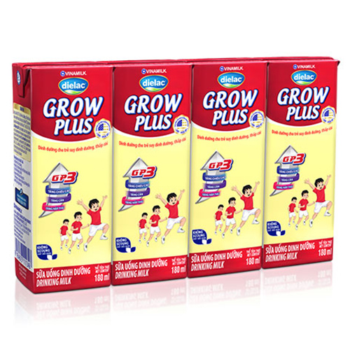 Thùng 48 Hộp Sữa Bột Pha Sẵn Vinamilk Dielac Grow Plus - Đỏ 180ml