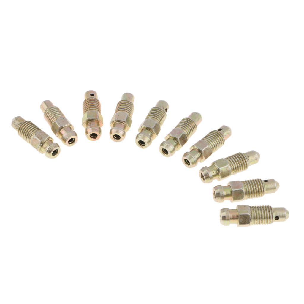 3-10pack 10 Pieces Car Front and Rear 26mm Brake Bleeder Screws M8*1mm