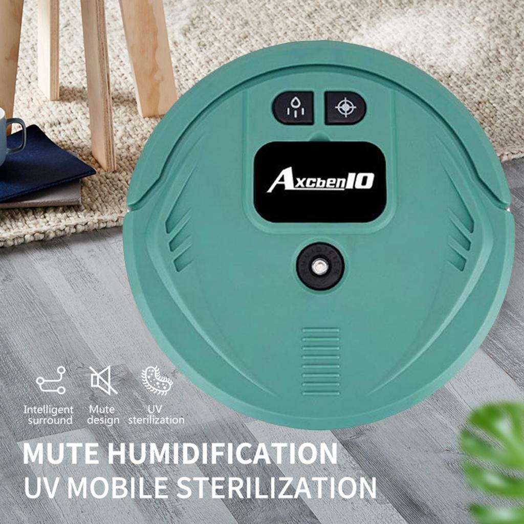 USB Rechargeable Robot Vacuum Cleaner Floor Duster With UV Lamp - Green