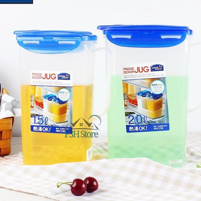 Bình nước Lock&Lock dạng rót Jug 1.5L/2L/3L HPL733 HPL735 HAP607 nhựa PP an toàn thực phẩm