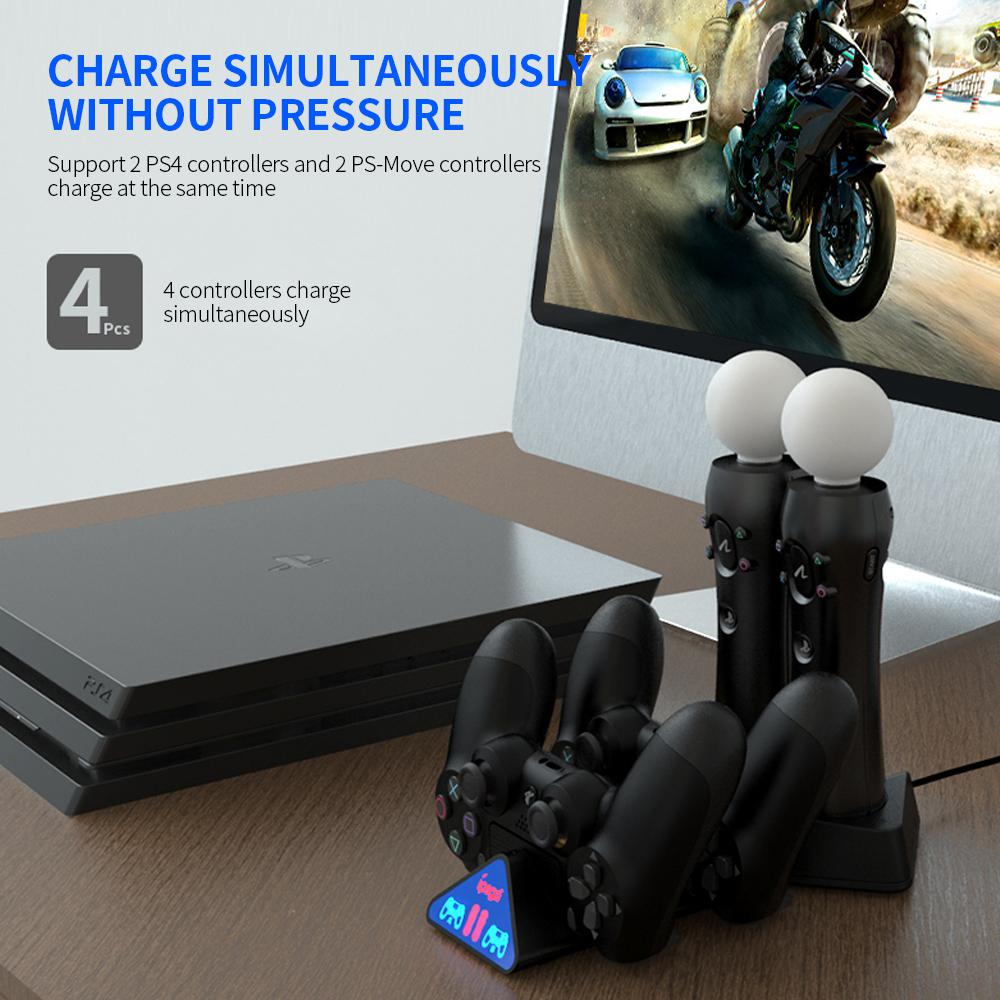 Bộ điều khiển di chuyển IPEGA PG-P4011 P4 / P trạm sạc 4 trong 1 tiếp điểm nhanh cơ sở sạc nhanh thay thế cho P4 / P4 SLIM / P4