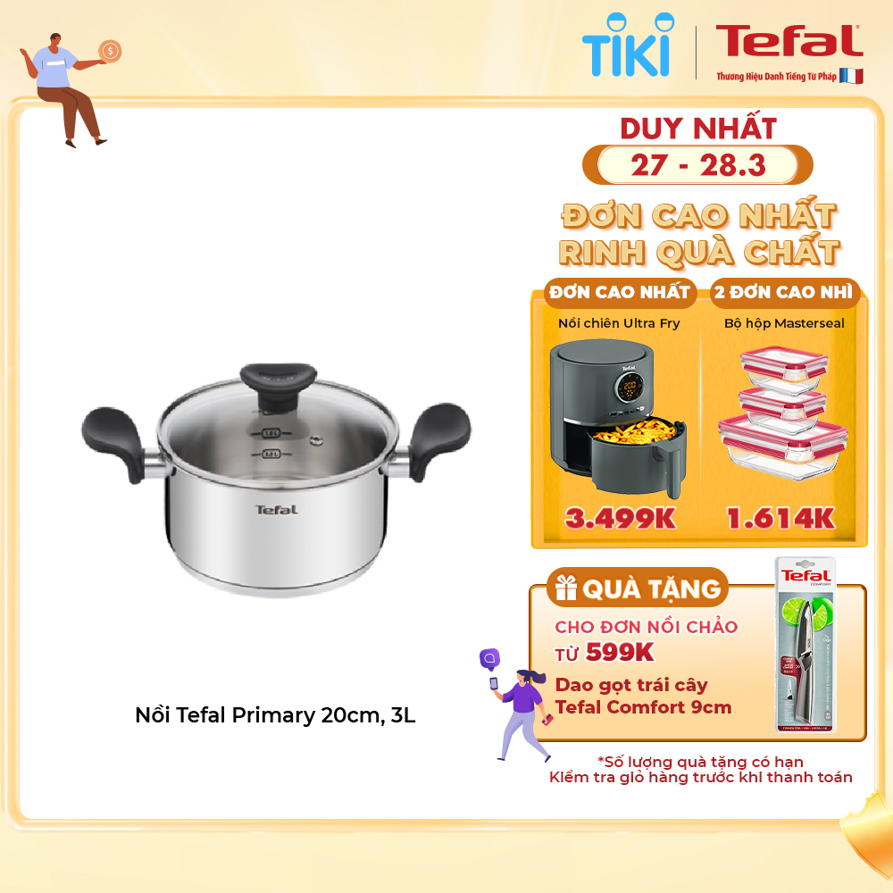 Nồi Tefal Primary 20cm, 3L - Hàng chính hãng