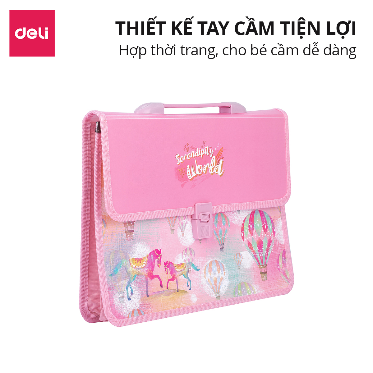 Túi Cặp Học Thêm Học Sinh Deli - Thiết Kế Dễ Thương Chất Liệu Nhựa Chống Nước Bụi Sức Chứa Lớn An Toàn Tiện Lợi Cho Bé