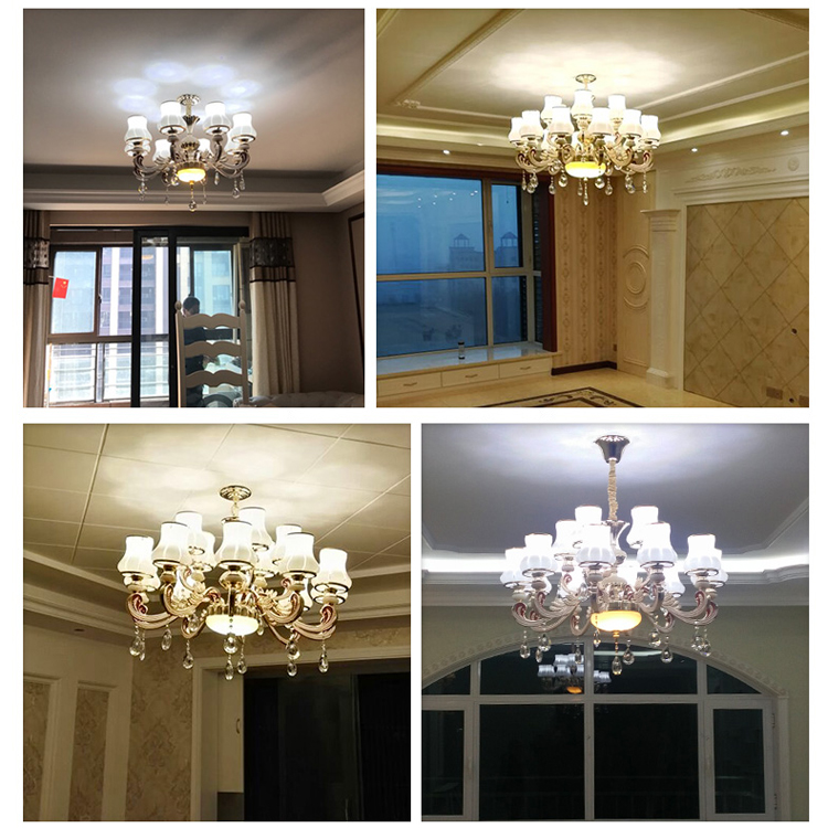 Đèn chùm SINOPAC phong cách châu Âu trang trí nội thất sang trọng hiện đại 15 tay - kèm bóng LED chuyên dụng.
