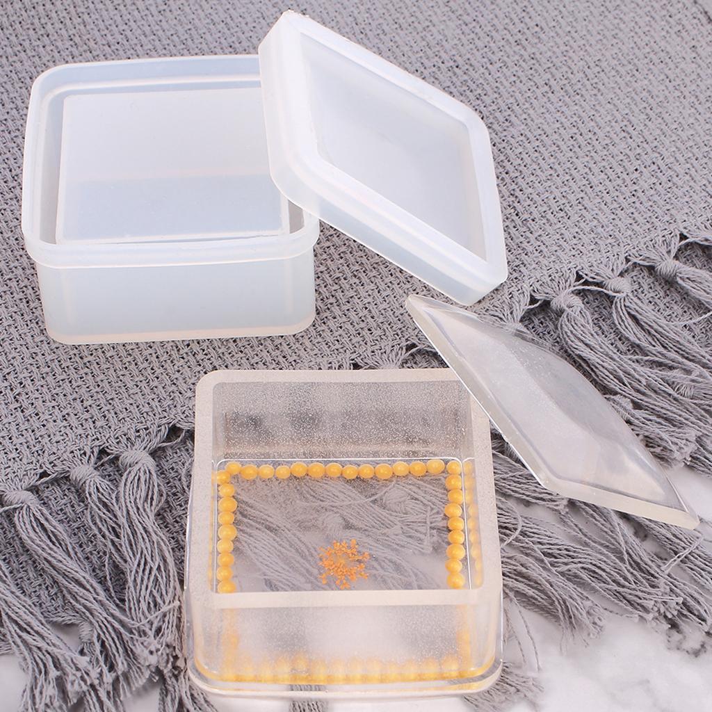 3Pcs UV Resin Molds Box DIY Jewelry Storage Holder Container Craft Mould