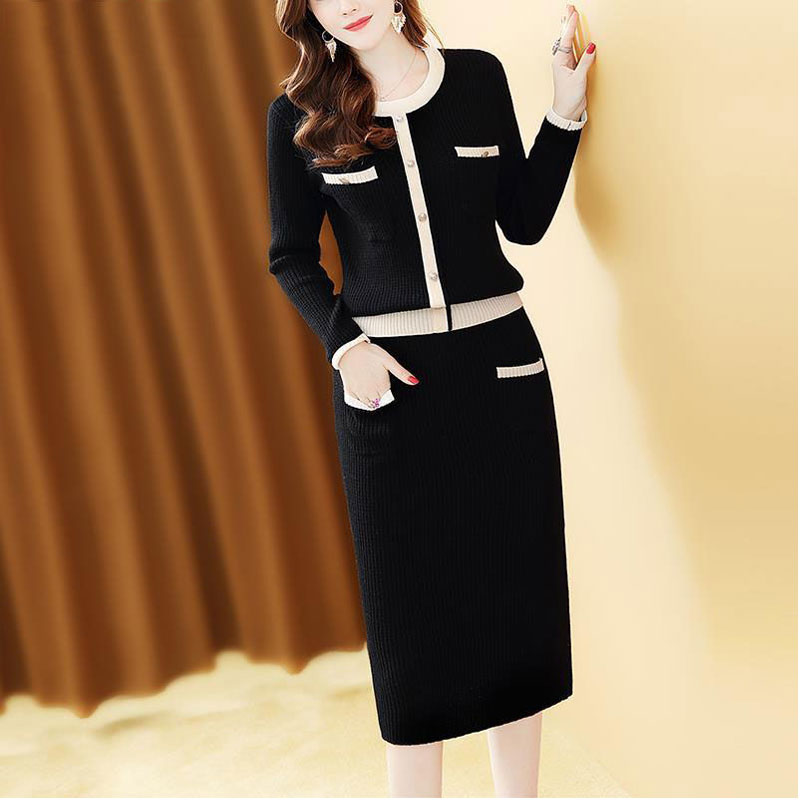 Đầm Len Hai Mảnh Công Sở Thanh Lịch VH03 - Hàng Quảng Châu Cao Cấp