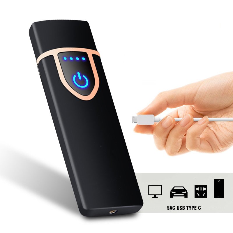 Bật lửa điện cảm ứng vân tay sạc pin USB tiện lợi nhỏ gọn giá rẻ