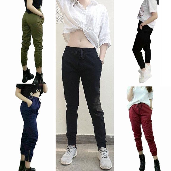 Quần kaki jogger khóa chíp Dài Bo chun nam nữ - Chất Vải Kaki Kiểu Thể Thao UNISEX sáu Màu Đen.xám,,xanh,đỏ,rêu 01x