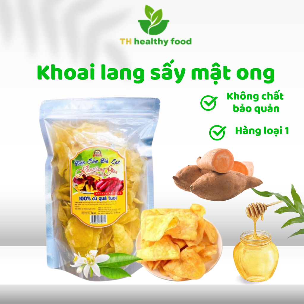 Khoai lang sấy mật ong đặc sản Đà Lạt gói 500gram thơm ngon giòn rụm hàng loại 1