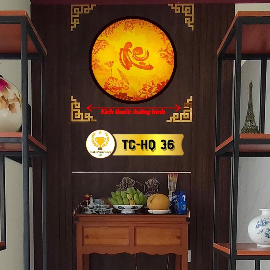 Đèn hào quang trúc chỉ in thờ gia tiên_HQTC36