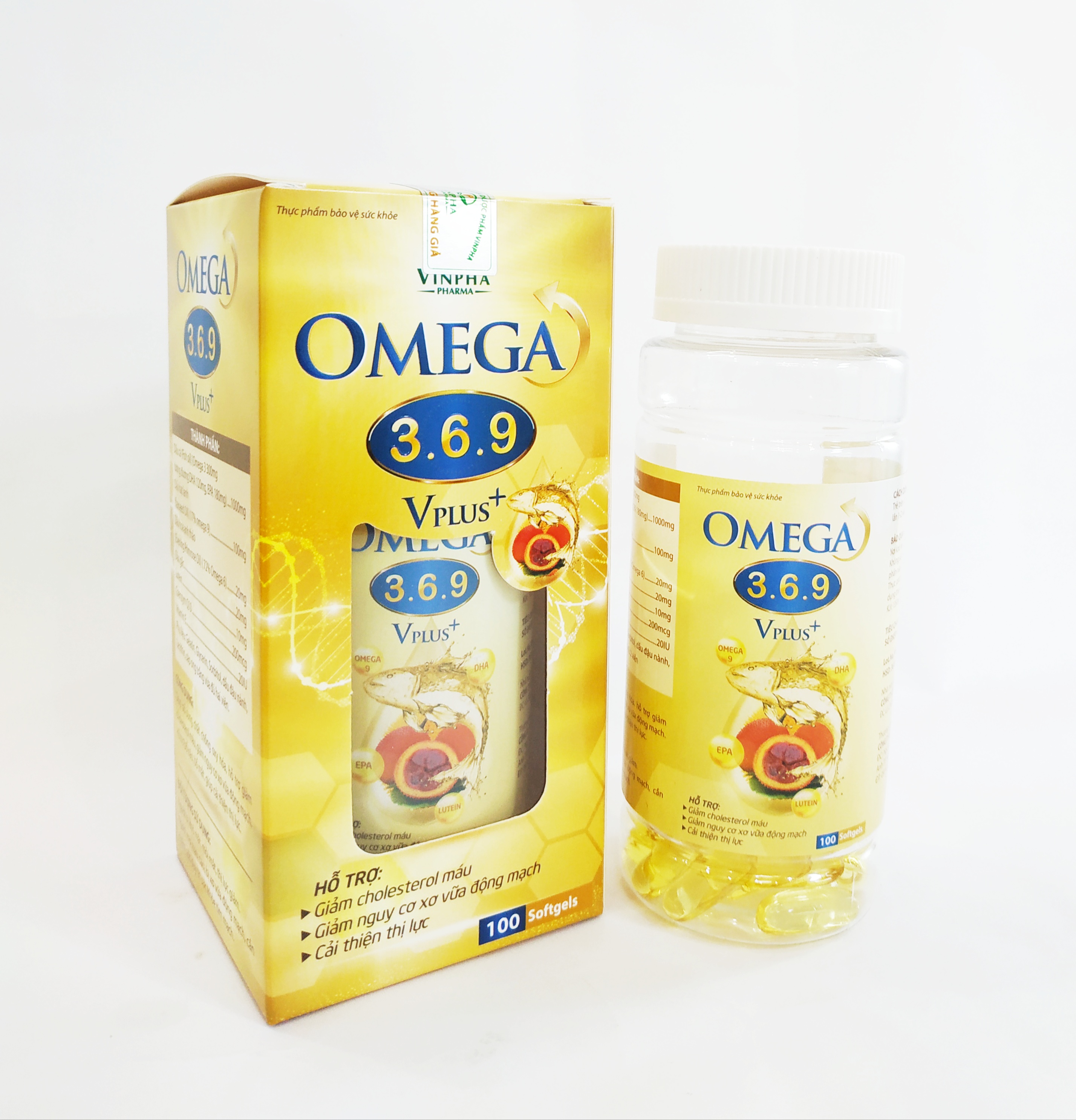 VIÊN UỐNG DẦU CÁ OMEGA 369 PLUS - GIÚP BỔ SUNG TINH CHẤT DẦU CÁ OMGA 3, DẦU GẤC, VITAMIN E, DẦU HOA ANH THẢO GIÚP SÁNG MẮT ĐẸP DA, TỐT CHO TIM MẠCH – LỌ 100 VIÊN