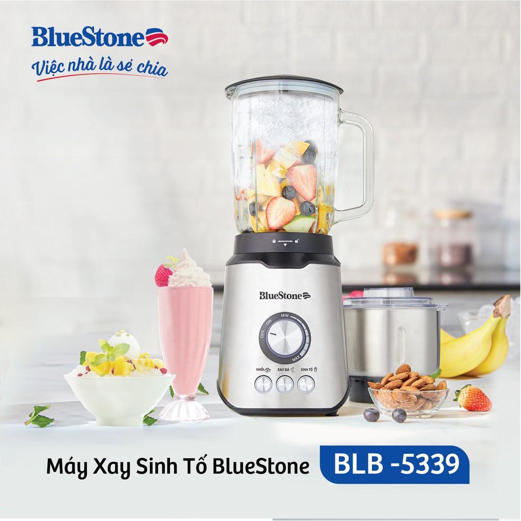 Máy Xay Sinh Tố BlueStone BLB-5339, 800W Cối Thủy Tinh Và Inox 304, Xay được hạt và đá, Hàng chính hãng