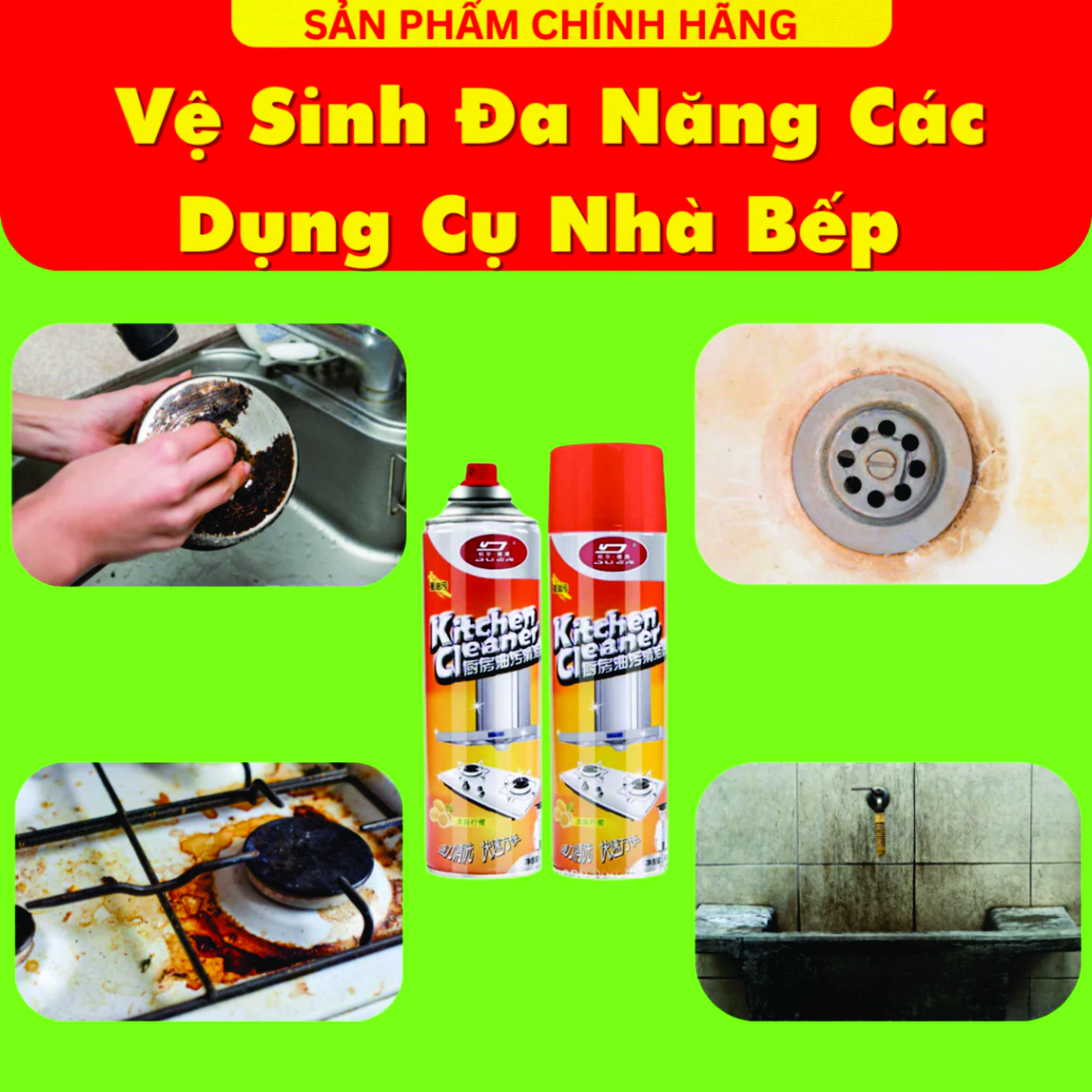 Chai Xịt Tẩy Rửa Đa Năng Kitchen Cleaner 500ml – Tẩy Rửa Nhà Bếp Dạng Bọt