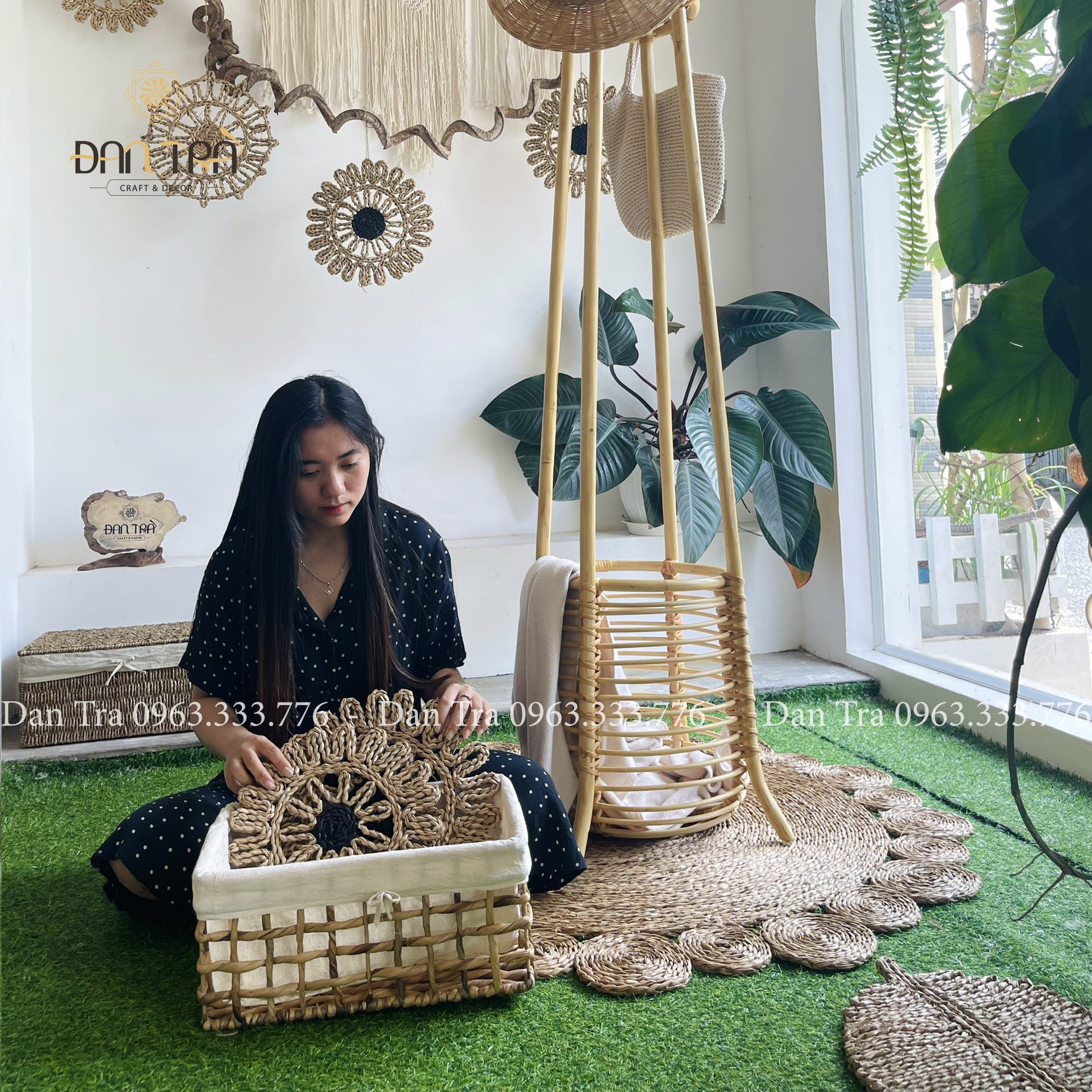 Giá Mây Treo Quần Áo - Kệ Mây Treo Đồ Cao Gọn - Giá Mây Treo Đa Năng - Nội Thất Mây Tre ĐAN TRÀ- Mây Tre Đan Trà Decor