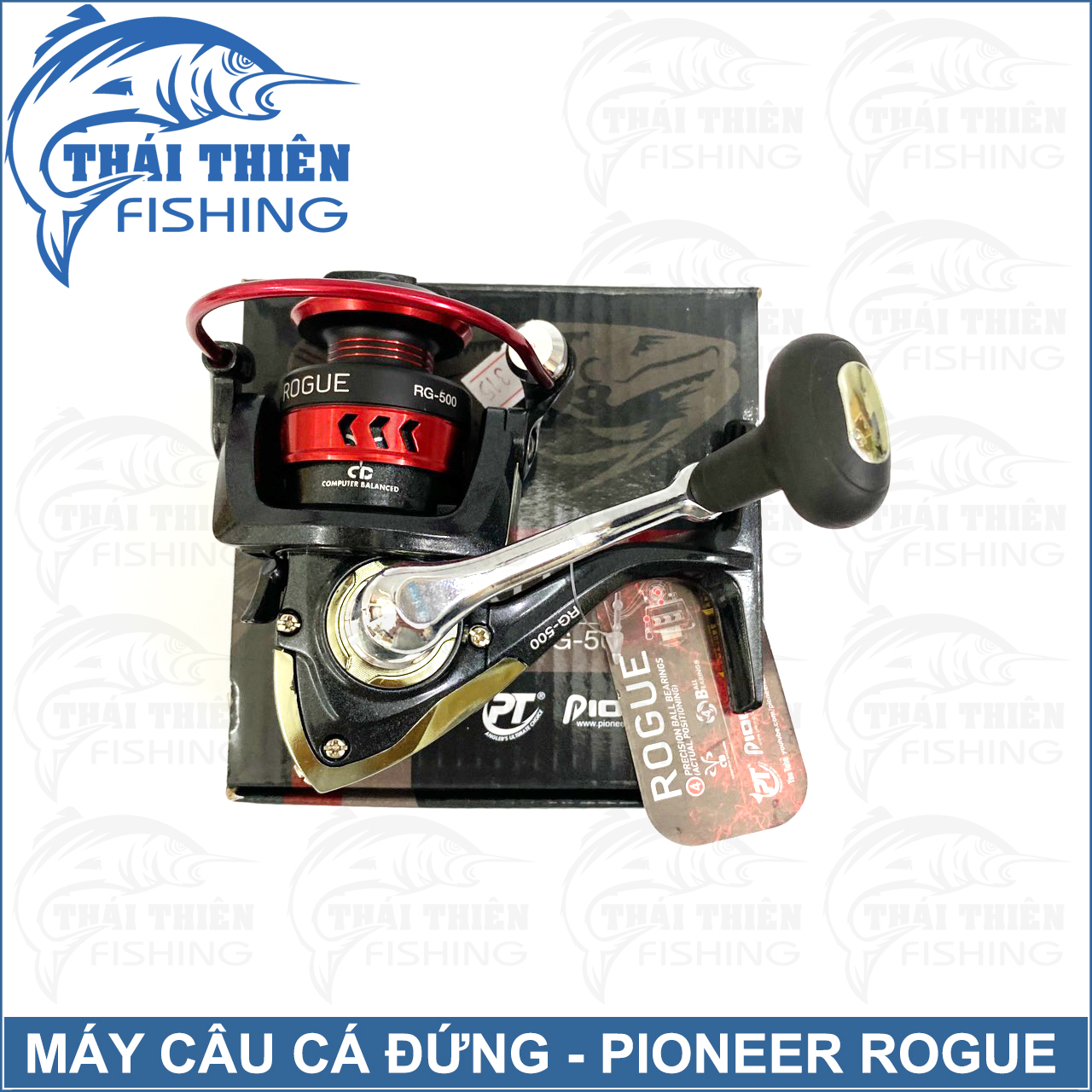 Máy Câu Cá Pioneer Rogue RG Phiên Bản Mới Tay Quay Vặn Ren