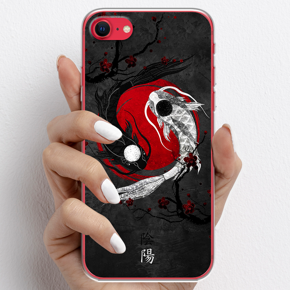 Ốp lưng cho iPhone SE  nhựa TPU mẫu Cá âm dương