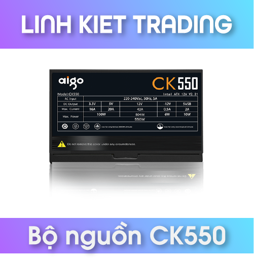 Nguồn Máy Tính AIGO CK550 Công Suất Thực 550W Bảo hành 36 tháng - Hàng Chính Hãng