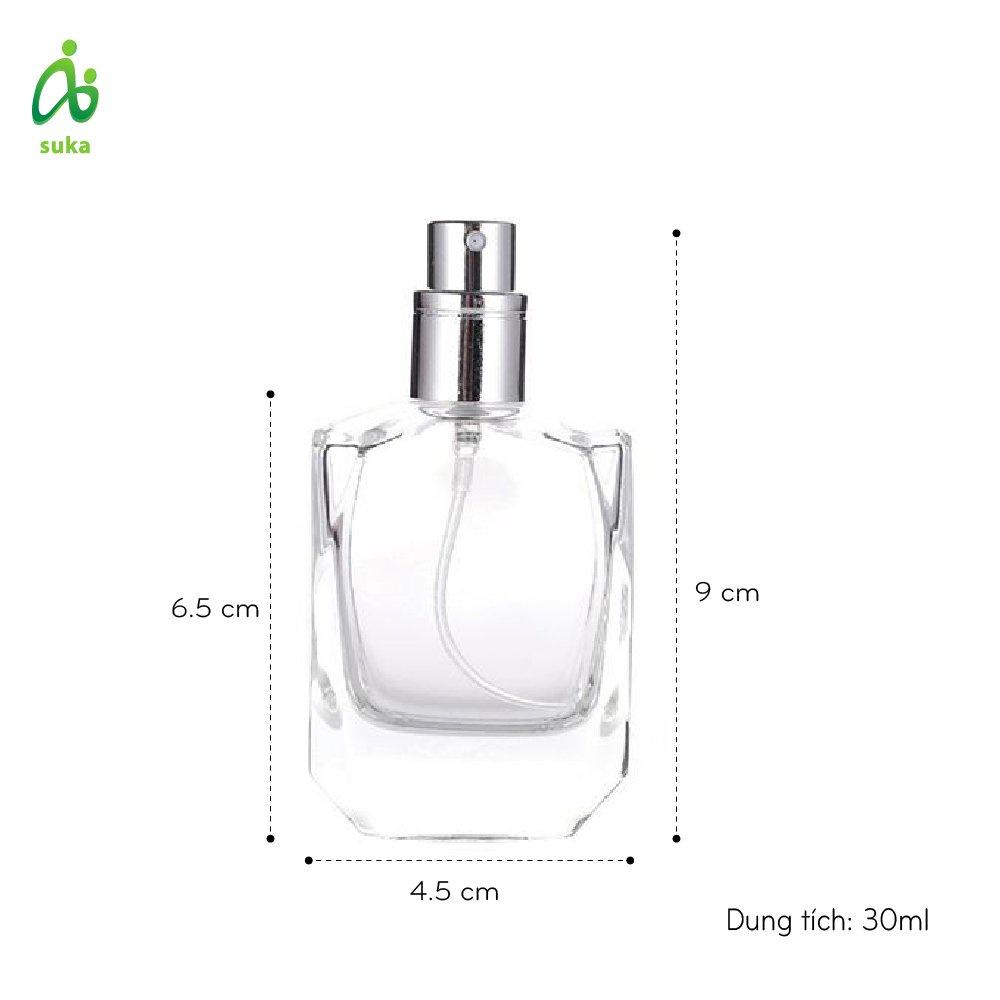 Dụng cụ chiết nước hoa-Bình xịt chiết nước hoa thủy tinh 30ml (nắp kim cương) SK