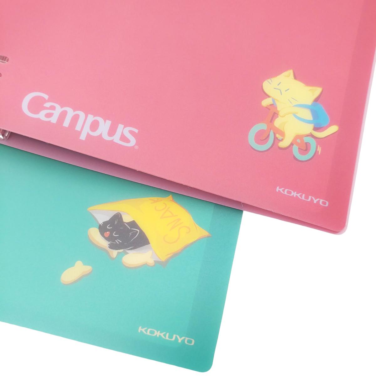 Sổ Bìa Còng 8 Lỗ B5 - Cat's Daily Life - Campus BN-B5H8CAT-01 - Màu Đỏ