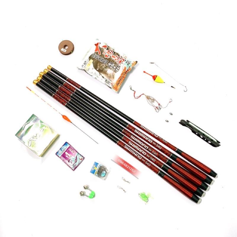 Cần câu tay 5H dài 6m3 phụ kiện 14 món cần tải cá lên 8kg hàng loại 1 hãng shimano siêu đẹp siêu bền y hình