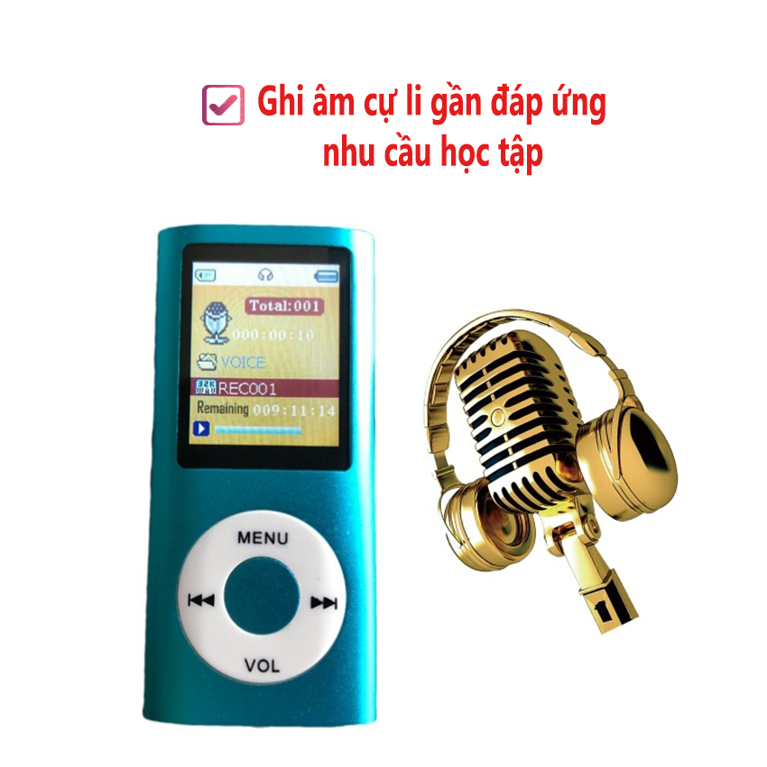 Máy nghe nhạc mp3 BTS kèm thẻ nhớ 8GB có FM, ghi âm, siêu tiết kiệm