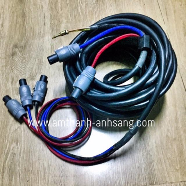 Dây loa đồng nguyên chất dây 6 ruột 2.5mm dài 15m dây loa chuyên nghiệp có rắc thành phẩm