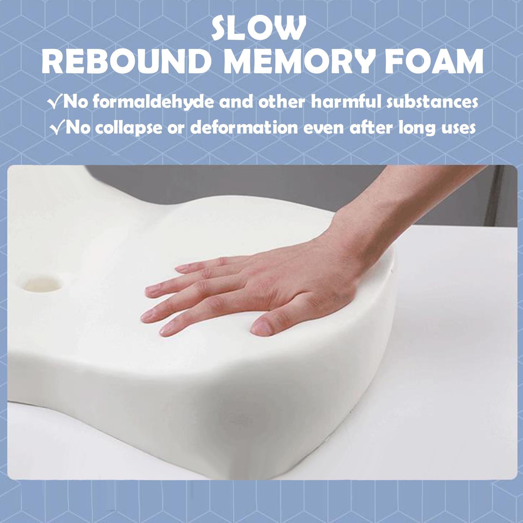 Contour Memory Foam Pillow with Washable Silk-Pillowcase Orthopedic Ergonomic Cervical Sleeping Pillow