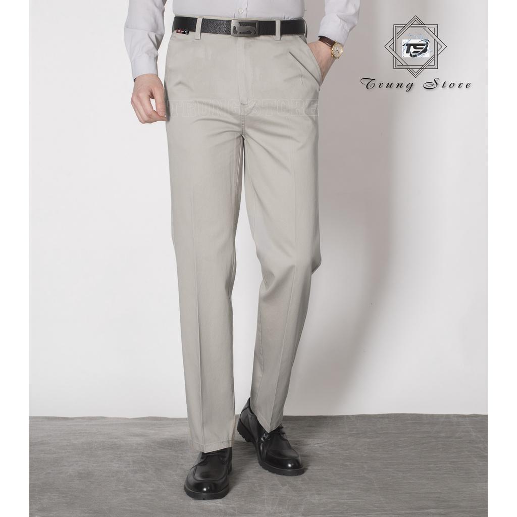 Quần Kaki Nam Trung Niên Hàng Cao Cấp Ống Suông Giá Xưởng, Vải Dày Form Đẹp, Chuẩn Đứng Dáng, Không Nhăn