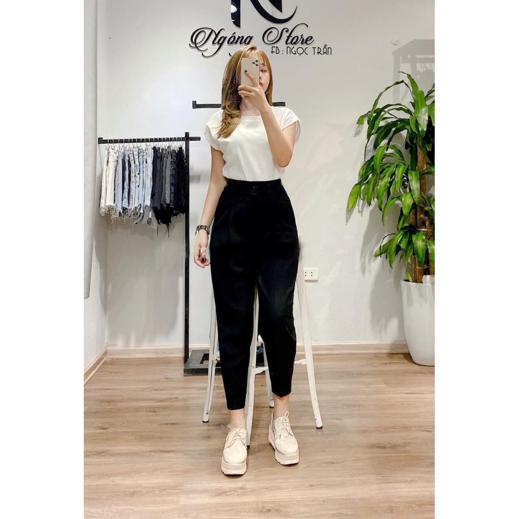 Quần Tây Baggy Lưng Cao Dáng thụng Basic có size 1HIT_UNISEX