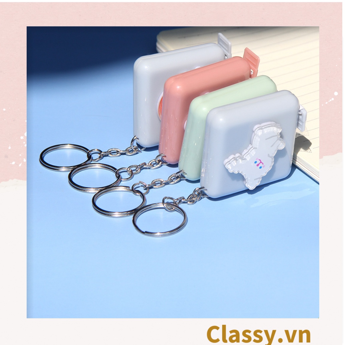 Classy Móc khóa, thước dây hộp nhựa siêu dễ thương PK1553