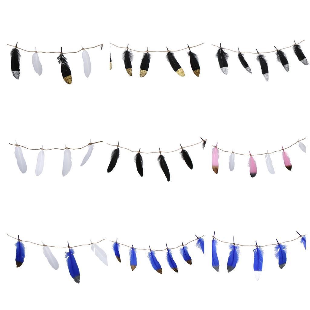 3X Dipped Feather Bunting Banner Hanging Garland Wedding Party Decoration C