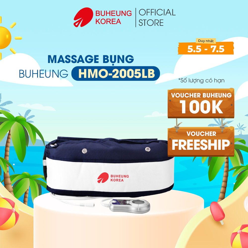 Massage bụng nhiệt hồng ngoại Buheung HMO-2005LB, độ rung 6000 vòng/phút, bảo hành chính hãng 12 tháng