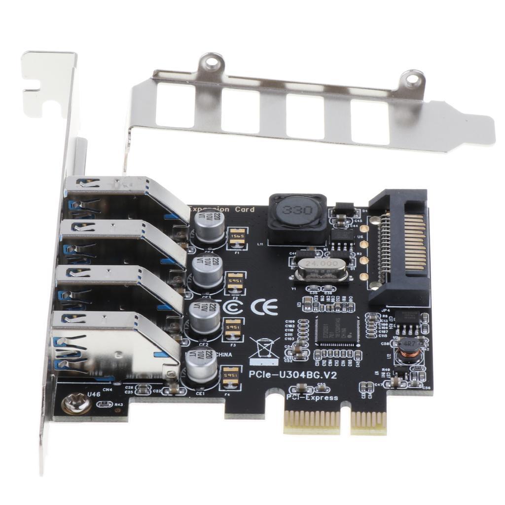 4 Port -E to USB 3.0 HUB Expansion Card 5Gbps for Desktop