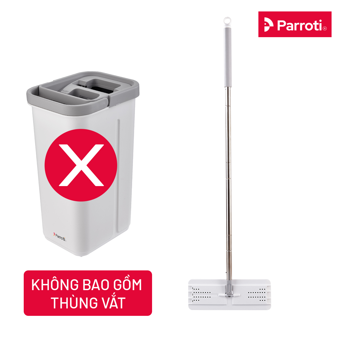 Cây Lau Nhà Thông Minh, Chổi Lau Nhà 360 Độ Đa Năng (Không Bao Gồm Thùng Vắt) - Parroti MOP-PR01