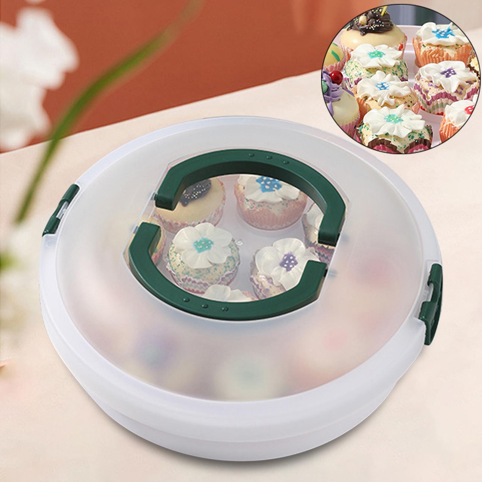 Pie Cake Carrier with Lid 12.60'' Cupcake Container for Party Camping Fruits