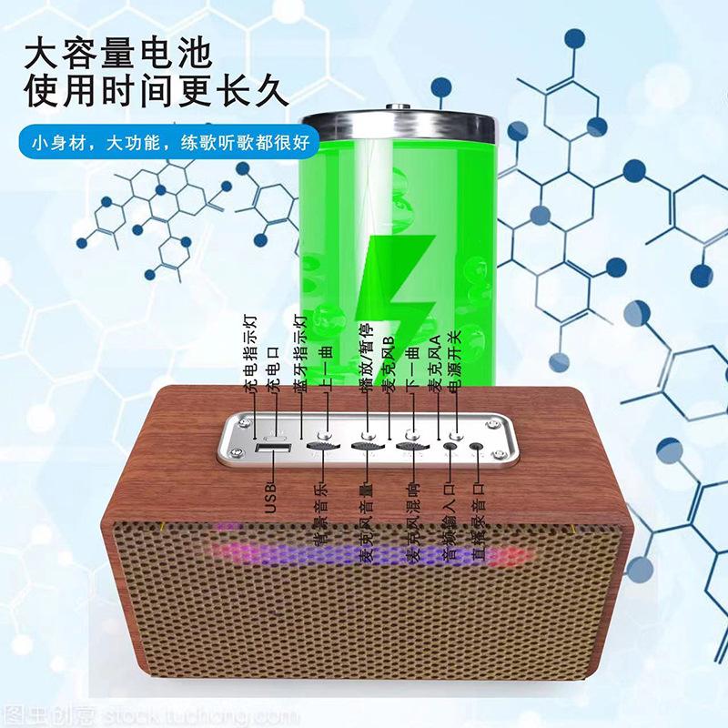 Phong cách mới nhất công nghệ màu đen mô hình riêng gia đình KTV micrô không dây phân khúc U kép tích hợp card âm thanh phát sóng trực tiếp âm thanh Bluetooth tất cả trong một