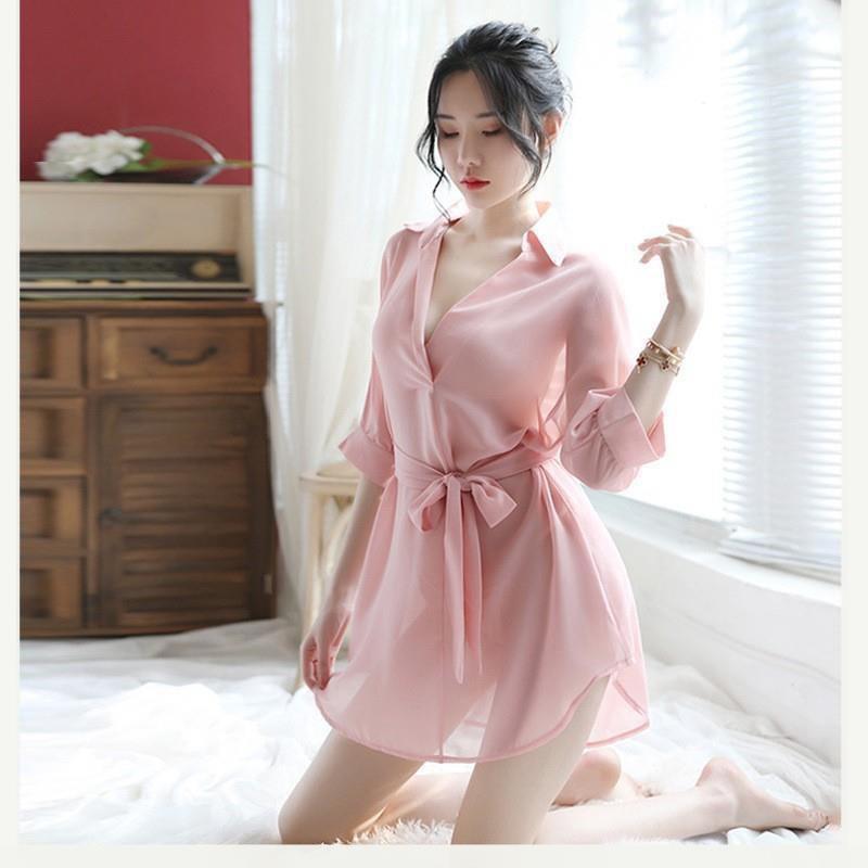 Áo sơ mi ngủ nữ cao cấp - váy ngủ đẹp dài quyến rũ B1030