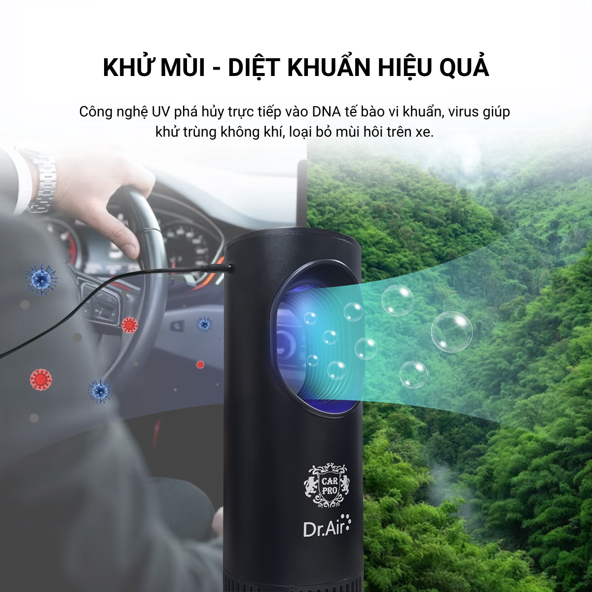 Máy Lọc Không Khí Ô tô Drzone Ozone is Life Car Pro - Hàng chính hãng