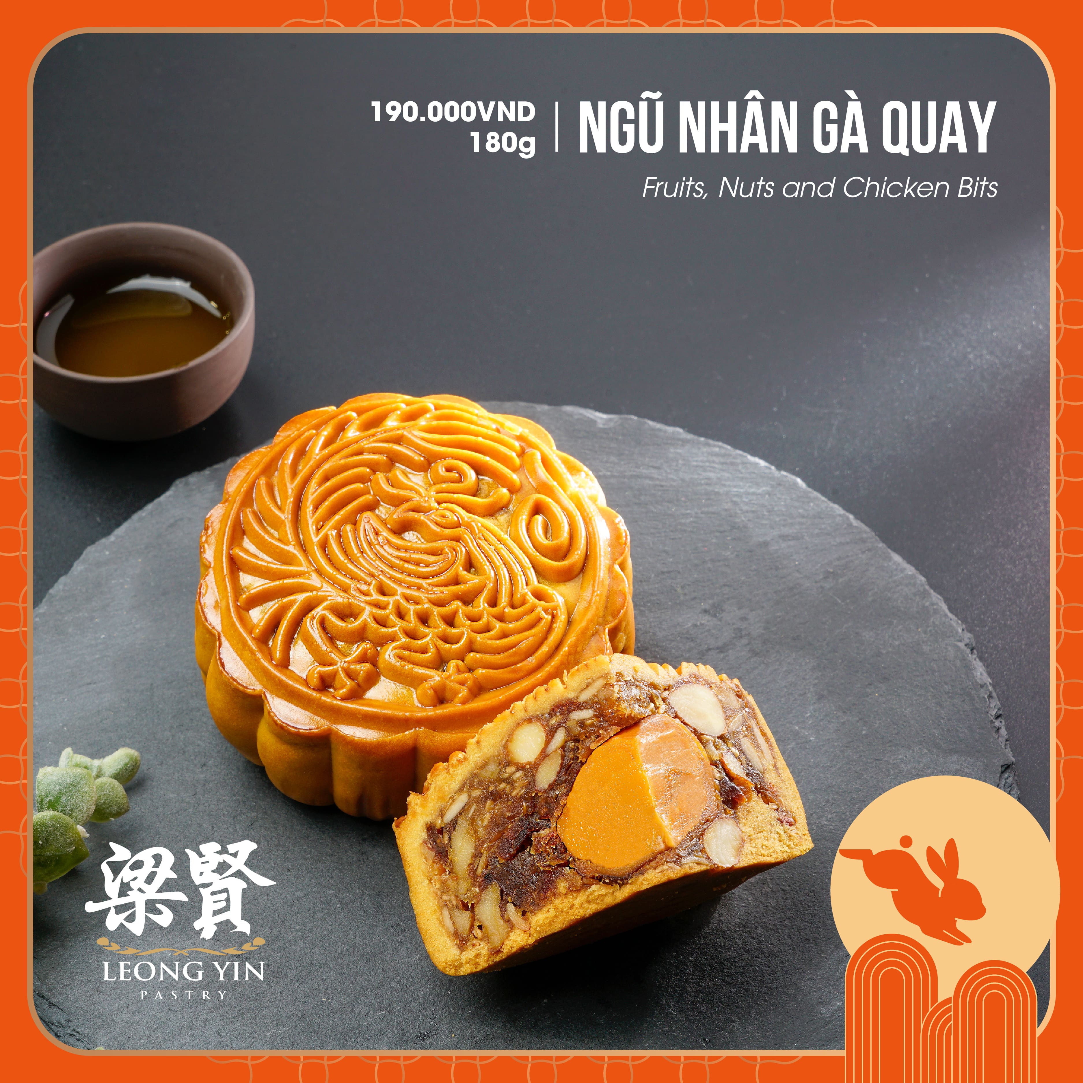 Bánh Trung Thu Ngũ Nhân Gà Quay thương Hiệu Leong Yin loại 180g