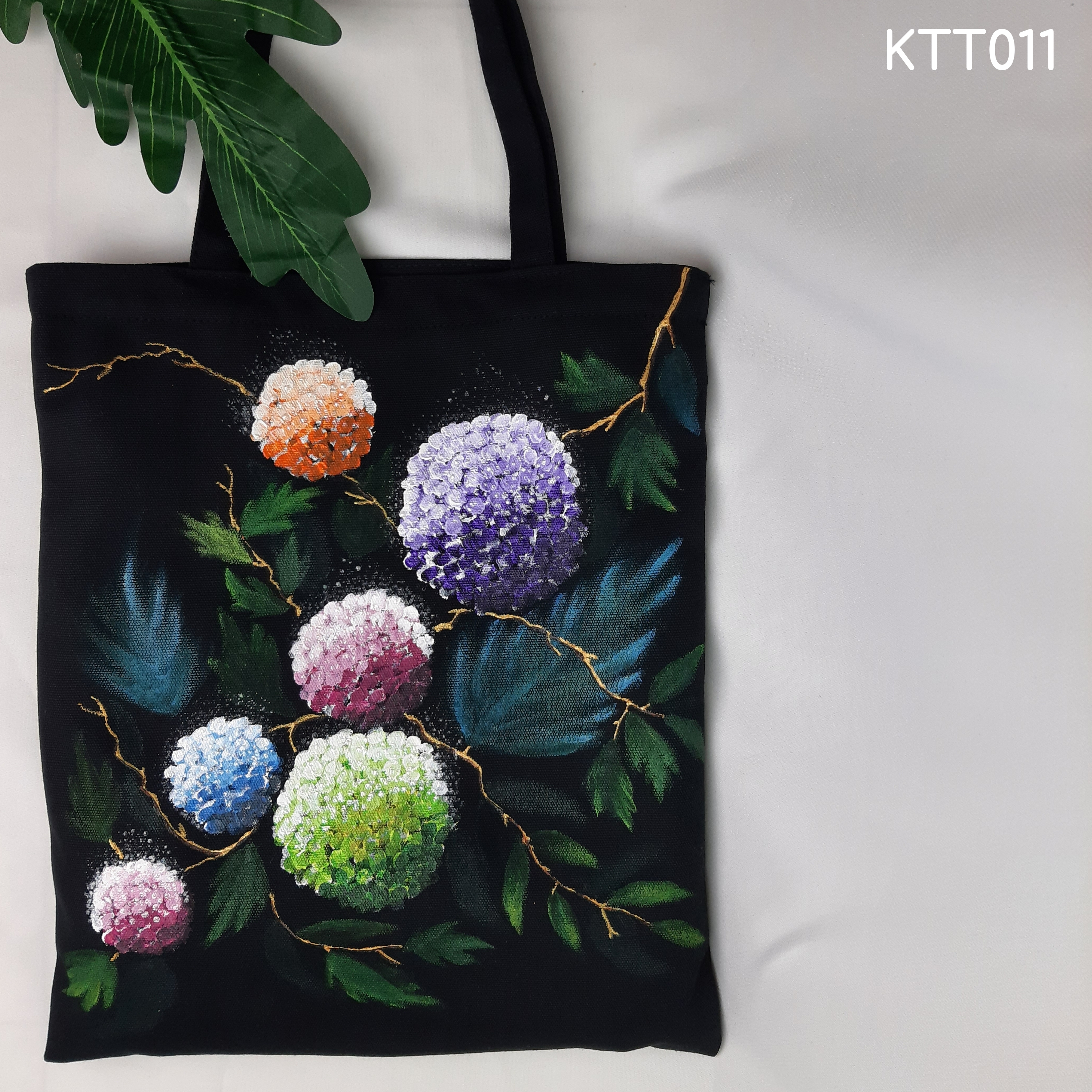 Túi tote vải bố canvas mềm NHABAP có ngăn nhỏ và dây kéo Vẽ Handmade giặt không phai làm quà tặng cao cấp TOT011