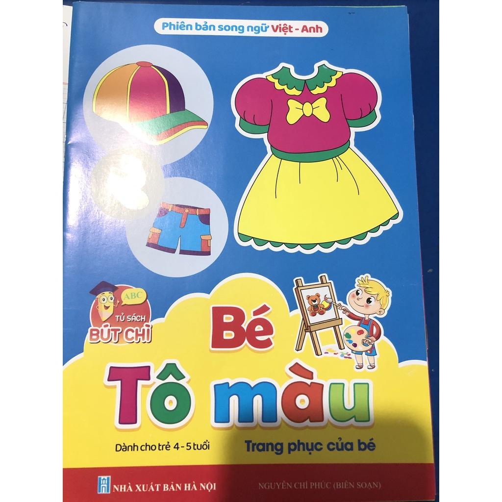Sách - Combo Bé tô màu nhiều chủ đề song ngữ Việt Anh cho trẻ từ 3-4 tuổi và 5-6 tuổi
