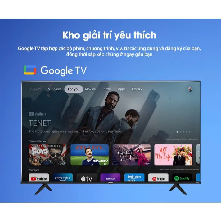 Google Tivi LED Hisense 4K 43 inch 43A6500K Google Assistant Có Tiếng Việt, Bảo Hành 2 Năm - Hàng Chính Hãng