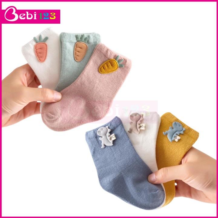 Set 3 đôi tất vớ cao cấp hình cà rốt và khủng cho bé trai bé gái