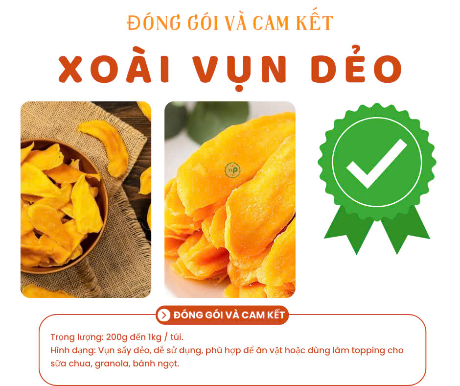 Xoài Xé Sợi Sấy Dẻo Thơm Ngon Tân Lộc Phát