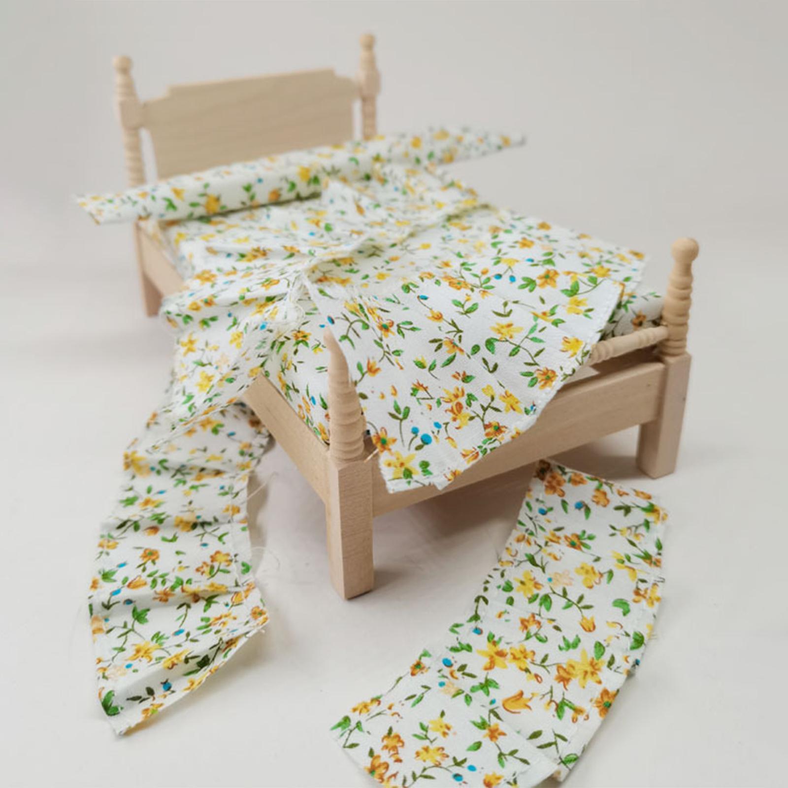 Bed Dollhouse Miniature 1:12 Bedroom Furniture