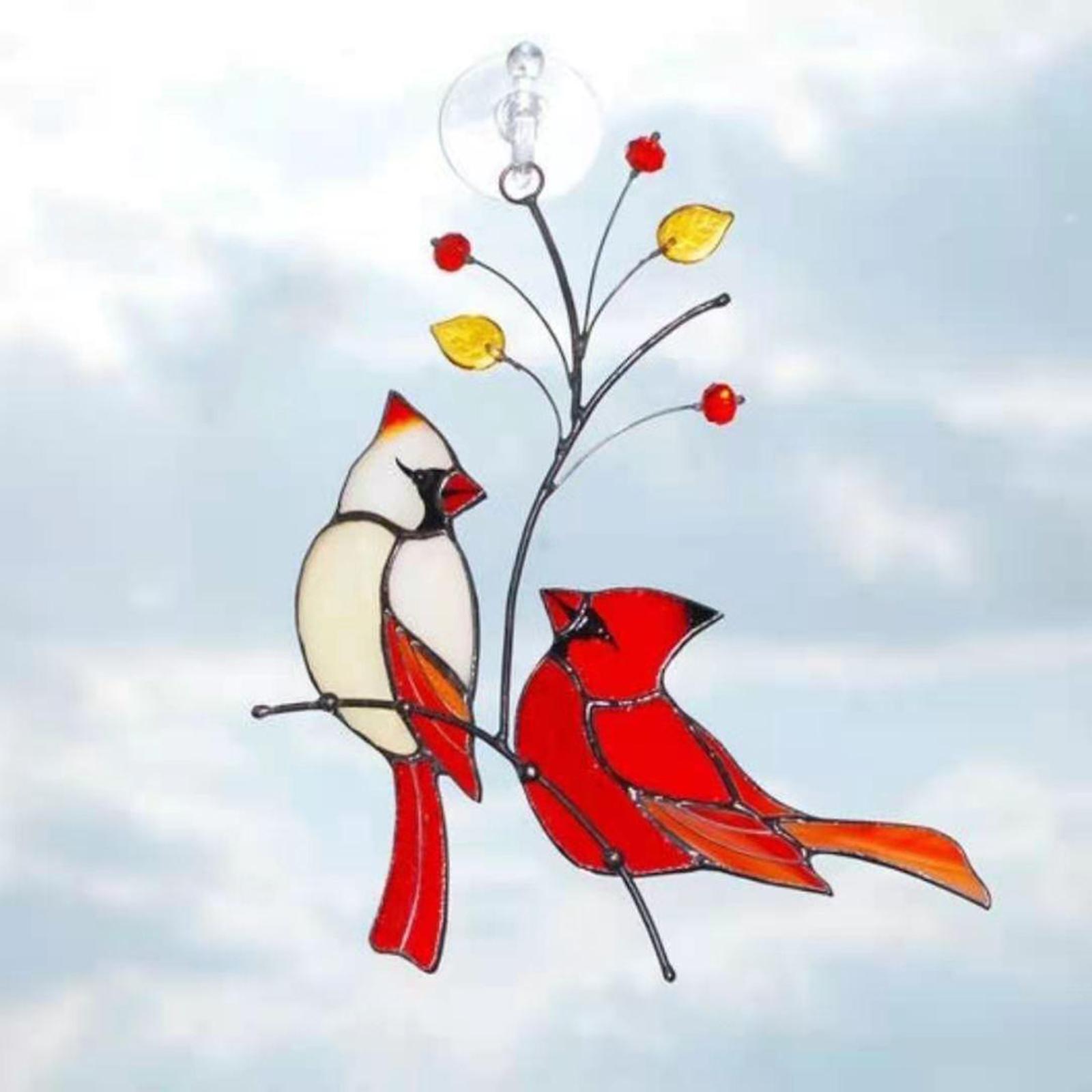 Wall Hanging Cardinal Sculpture Artwork Decorative Bird Ornaments Durable Zinc Alloy