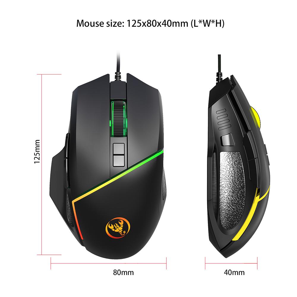 Combo Bàn phím và Chuột HXSJ A876 + V100 chơi game một tay với DPI có thể điều chỉnh