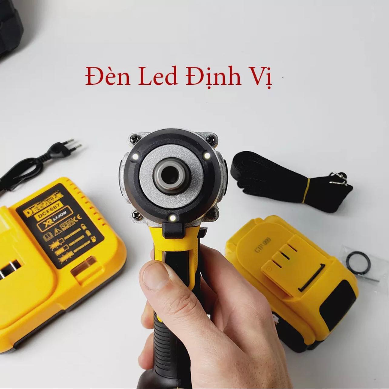 Máy Siết Bulong 20V Hàng Cao Cấp Không Chổi Than, 3 Đèn Led Trợ Sáng